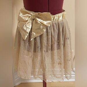 Elegant Cream Skirt with Gold Accents